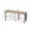 Cama sideboard LOTTA 150 2D3S wotan eiken + mat zwart