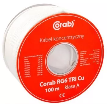 COAXKABEL RG6 TRI Cu CORAB (100 m spoel) klasse A