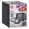 Desktop 2.1-luidspreker DEFENDER V13 — 11 W RMS (6 W satellieten, 5 W subwoofer), USB-voeding, 3,5-mm-ingang, zwart