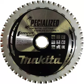Makita Efficut - cirkelzaagblad - voor metaal, roestvrij staal, staal - 150 mm - 48 tanden - voor Makita DCS553RTJ