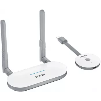 Draadloos HDMI-AV-signaaltransmissiesysteem Unitek V1183A01, zender en ontvanger, bereik tot 50 m