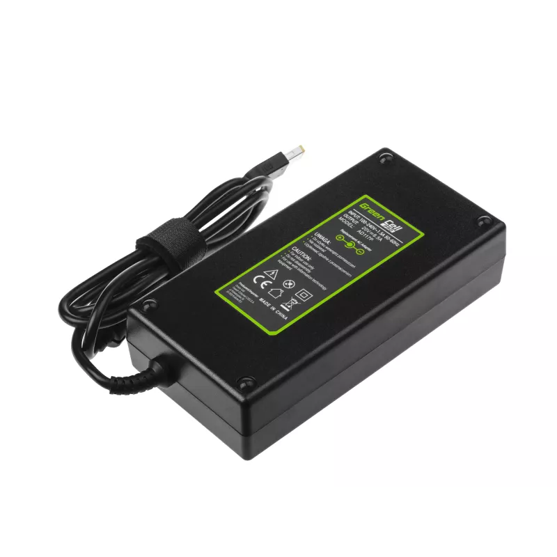 Voeding Green Cell AD117P 170W 20V 8,5A voor Lenovo-laptops, indoor AC/DC, zwart