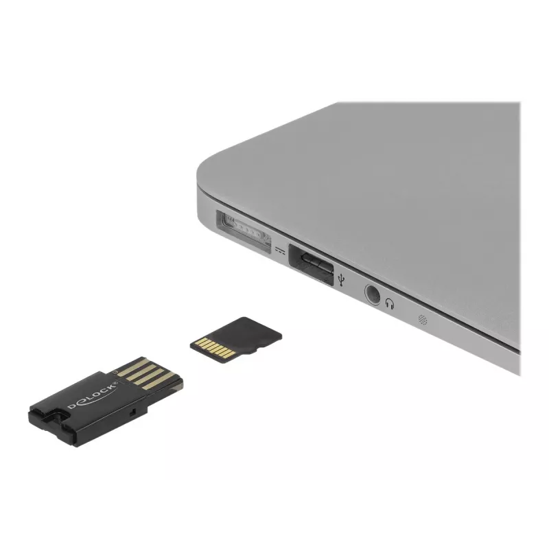 DeLOCK USB 2.0 kaartlezer zwart Micro SD MicroSDHC MicroSDXC 480 Mbit/s