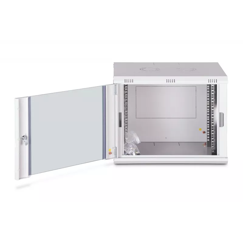 Wandgemonteerde 9U-rackbehuizing DIGITUS Dynamic-N DN-37104, 600 x 450 mm, IP20, slot met sleutel, ongemonteerd