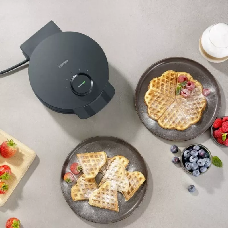 Wafelijzer Severin WA 2116 1000 W zwart hartvorm