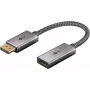 Plus DisplayPort naar HDMI-adapterkabel, 4K @ 60Hz (grijs, 20 cm, 32 Gbit/s)