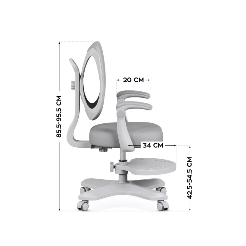Bureaustoel mark adler Junior 4.6 grijs — compacte ergonomische werkstoel