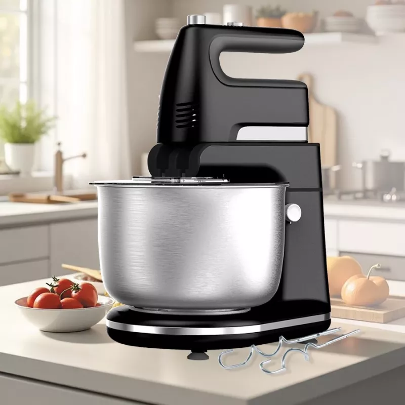 Staafmixer Maestro MR-553 met roterende RVS-kom, 600 W, zwart
