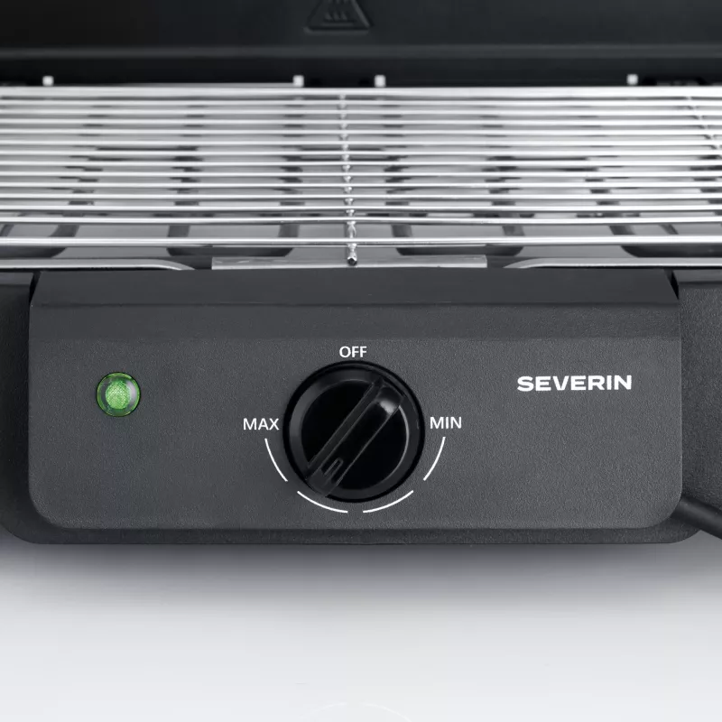 SEVERIN PG 8594 tafel-elektrogrill — 2000 W, rechthoekig rooster, zwart