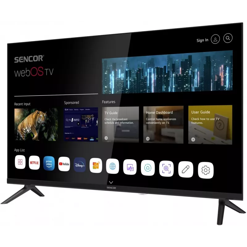 LED SMART TV SENCOR SLE 32S803B 32 inch webOS HD 1366×768, HDR10, Wi-Fi, Bluetooth, DVB-T/T2/C/S/S2, 3×HDMI, 2×USB