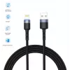USB-naar-Lightning-datakabel Tellur 1,2 m nylon gevlochten zwart