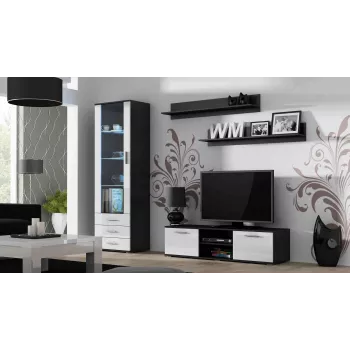 Cama tv-standaard SOHO 140 zwart/wit glanzend