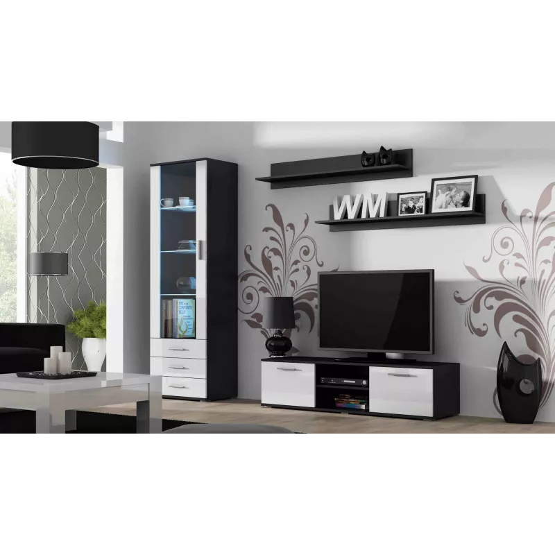Cama tv-standaard SOHO 140 zwart/wit glanzend