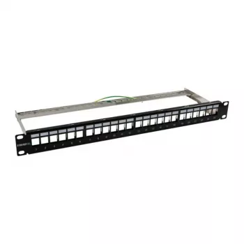 Keystone, moduledrager, 48,30 cm (19) patchpanel voor 24x TP-modules, 1HE, zwart (S216320)