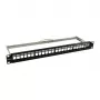 Keystone, moduledrager, 48,30 cm (19) patchpanel voor 24x TP-modules, 1HE, zwart (S216320)