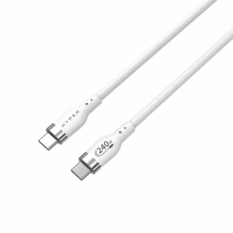 HYPER HyperJuice 240W Siliconen USB-C naar USB-C kabel (0,9 m/1 m) - Wit