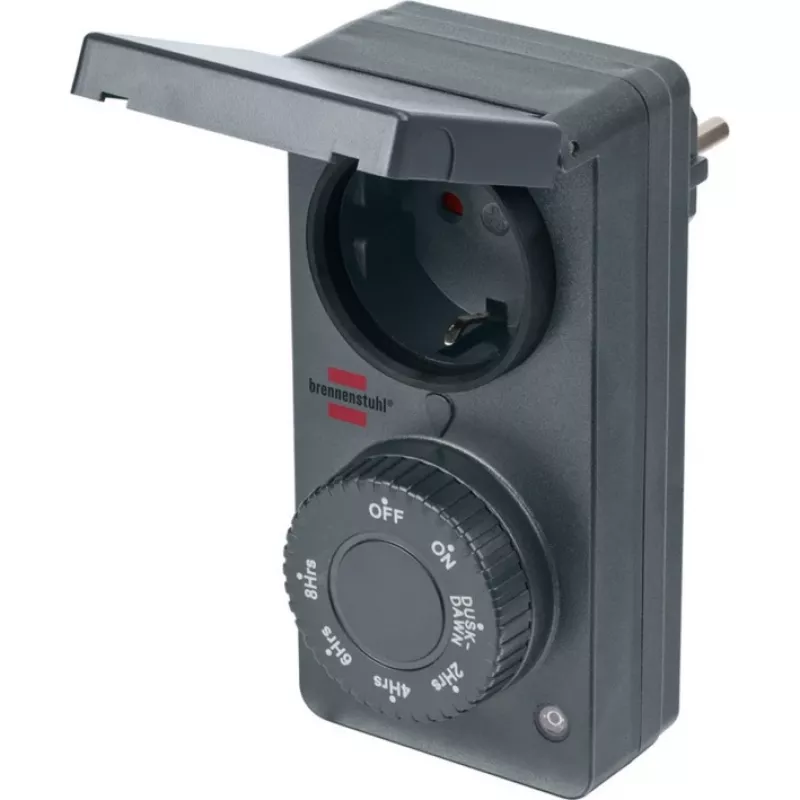 Schakelklok met schemersensor DDT IP 44 antraciet