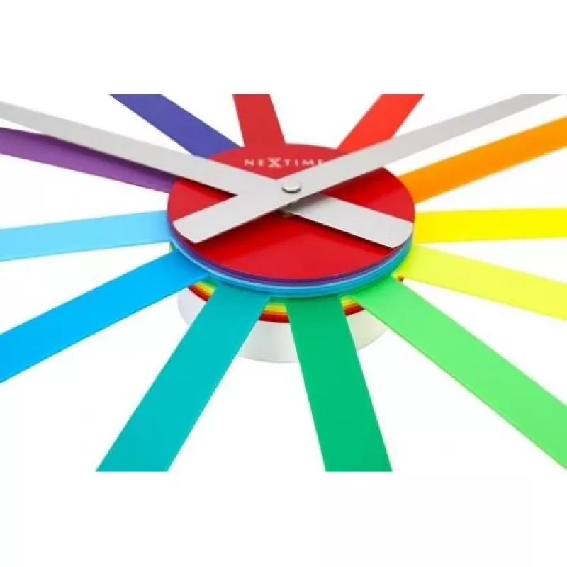 NeXtime klok 2995di Colour Guide, Ø 60 cm, wand, meerkleurig