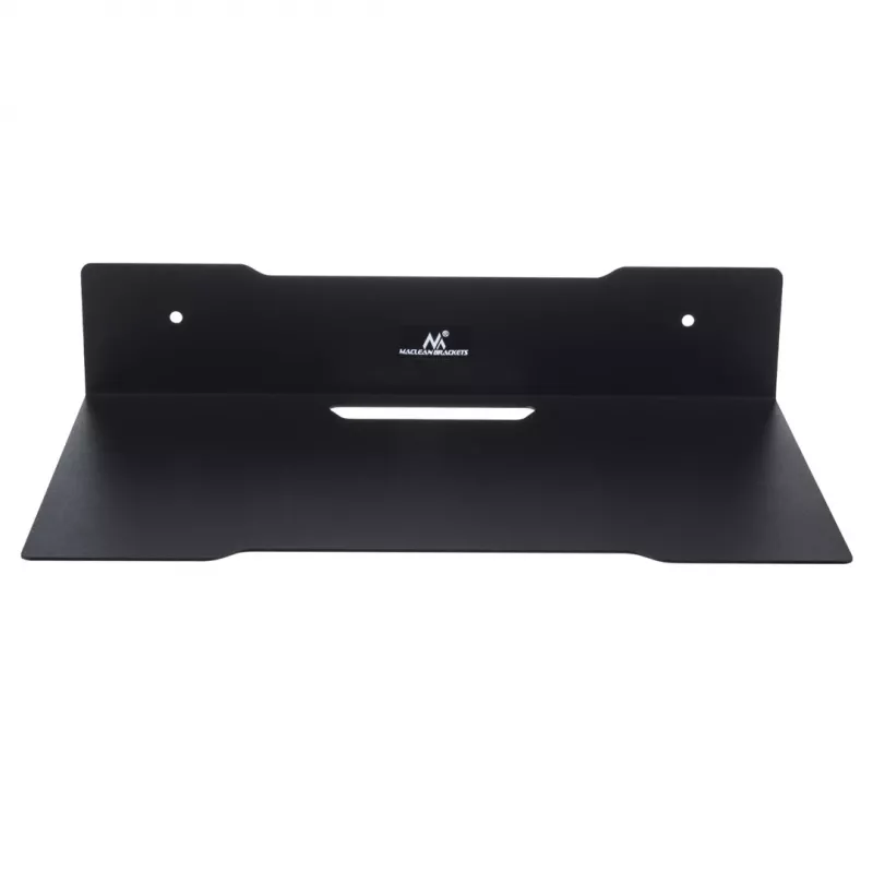 Wandplank voor decoder MACLEAN MC-122, staal, zwart, max. belasting 5 kg, gatafstand 219 mm