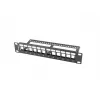 Lanberg PPKS-9112-B Leeg patchpaneel 12 poorten 1U 10 inch met Keystone-organizer, zwart