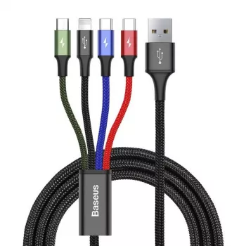 USB-kabel Baseus Fast 4in1 2xUSB-C / Lightning / Micro 3.5A 1.2m (zwart)