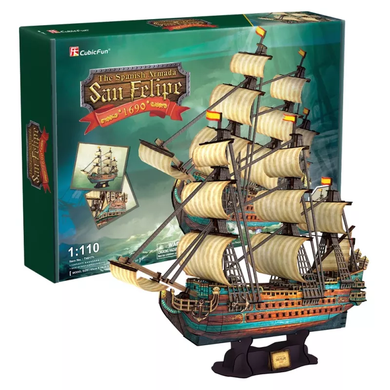 PUZZEL 3D zeilschip The Spanish Armada San Felipe
