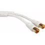 - Antennekabel - IEC-aansluiting mannelijk naar IEC-aansluiting vrouwelijk - 2 m - afgeschermd - 100 dB - wit