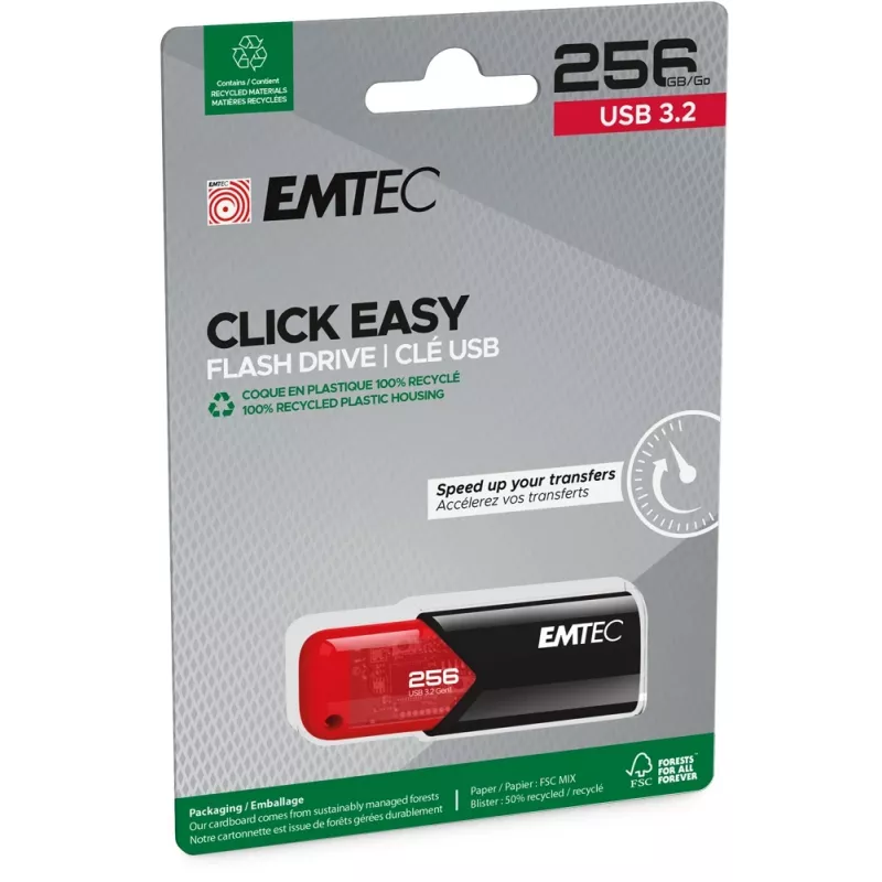 USB-flashdrive Emtec 256 GB USB Type-A 3.2 Gen 1 Click Easy