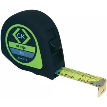 Meetlint c.k tools T3442M8 — 8 m lengte, compacte behuizing, metrische markeringen