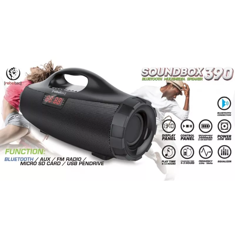 Draagbare luidspreker Rebeltec SoundBox 390 zwart