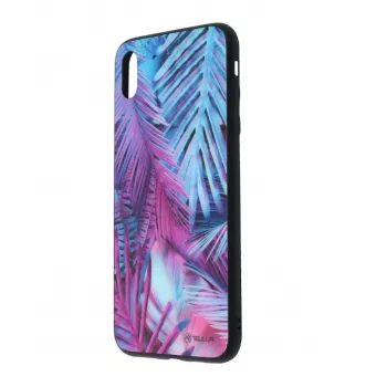 Beschermhoes van glas Tellur voor iPhone XS Max met bedrukt palmenontwerp