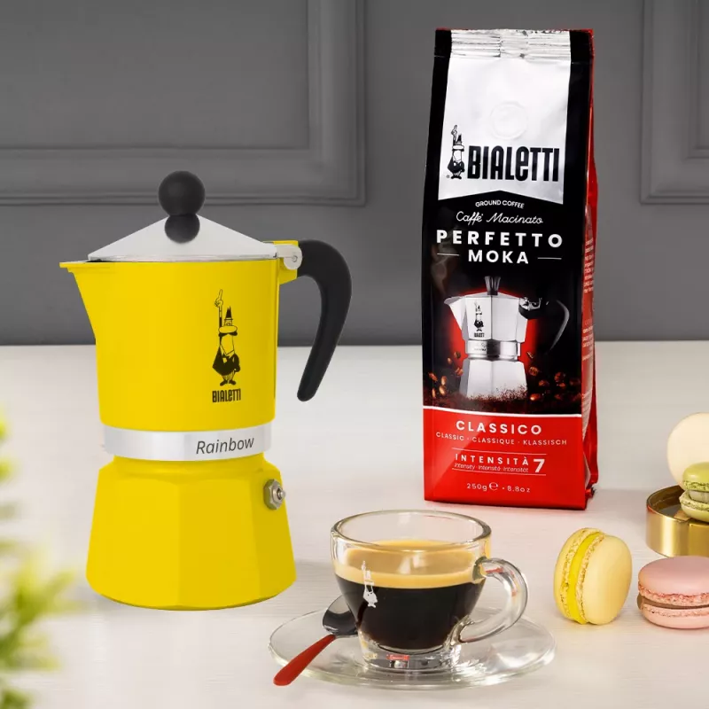 Moka pot Bialetti Rainbow zwart geel