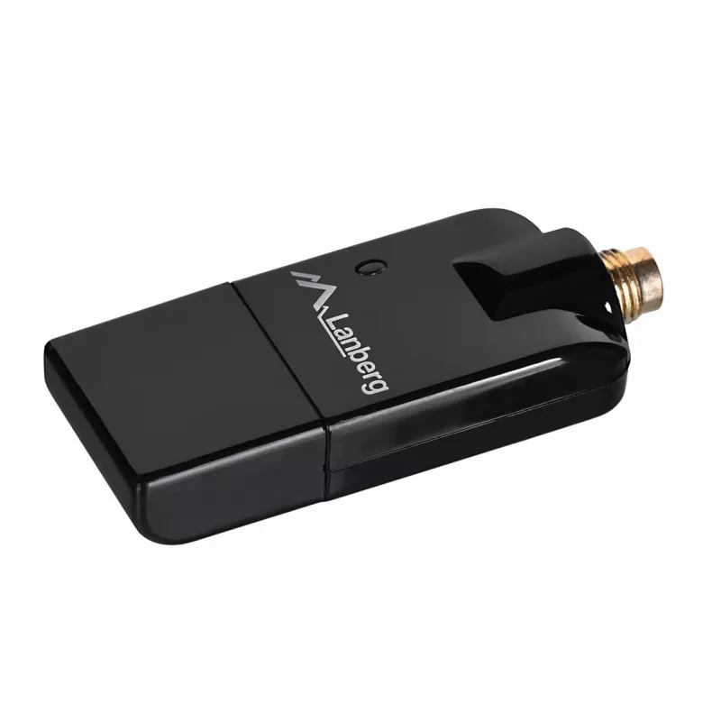 Lanberg NC-0150-WE Mini USB-wifi-adapter N150, 150 Mbit/s, 1 externe antenne, zwart