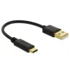 DeLOCK USB-oplaadkabel Type-A naar USB Type-C 15 cm zwart