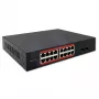 Netwerkswitch QOLTEC 52364 — Gigabit Ethernet PoE 16xRJ45, 2xSFP