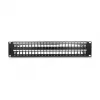 DeLOCK 19 inch Keystone patchpanel 48 poorten met trekontlasting 2U zwart
