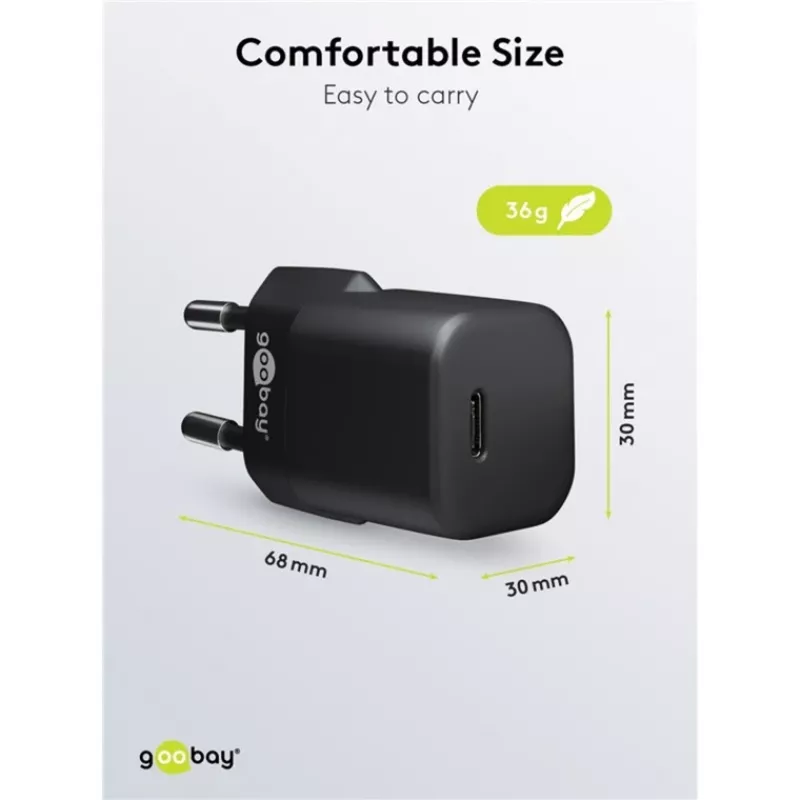 Mobiel oplader Goobay 65403 universeel zwart AC-snelladen