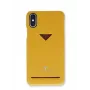 Hoes met kaartvak VixFox voor iPhone XR, mosterdgeel, slanke beschermhoes met kaartvak