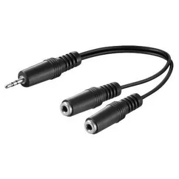 Microconnect AUDLL02 audiokabel 0,2 m 3,5 mm 2 x 3,5 mm zwart