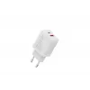 AC indoor USB GaN-oplader DIGITUS DA-10301 — 30W, 1× USB-C, 1× USB-A, 100–240V, wit