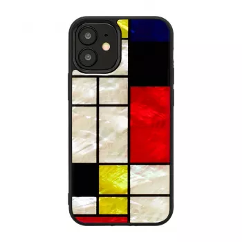 Hoes iKins voor Apple iPhone 12 mini – zwart Mondrian-design