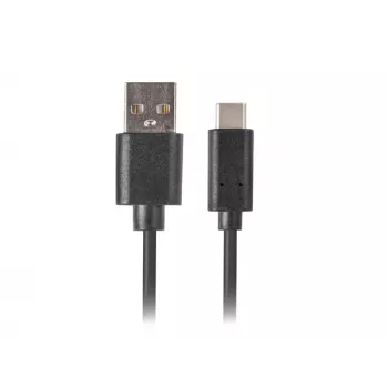 USB 2.0-kabel LANBERG CA-USBO-20CU-0010-BK — USB A naar USB C, 1 m, zwart, 480 Mbit/s