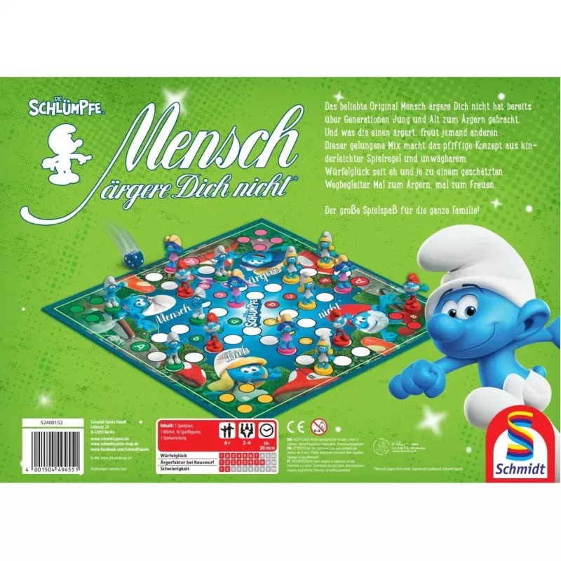 Schmidt Spiele Die Schlümpfe klassiek mens-erger-je-niet-bordspel
