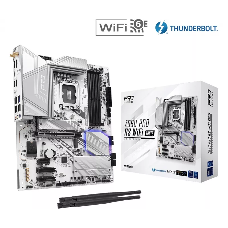 Moederbord ASRock Z890 Pro RS WiFi White Intel Z890 LGA 1851 ATX