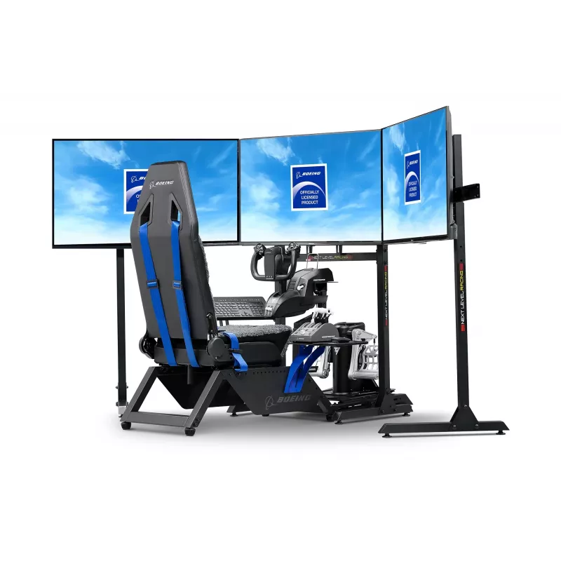 Next Level Racing Boeing Commercial Edition vluchtsimulator-cockpit, blauwe accenten