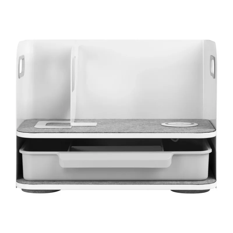 Bureau-organizer met lade en draadloze oplader Ergo Office, wit, max. 10kg, ER-441