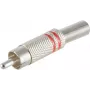 Cinch (RCA)-stekker ShiverPeaks 6 mm metaal, model 52000-R, rood