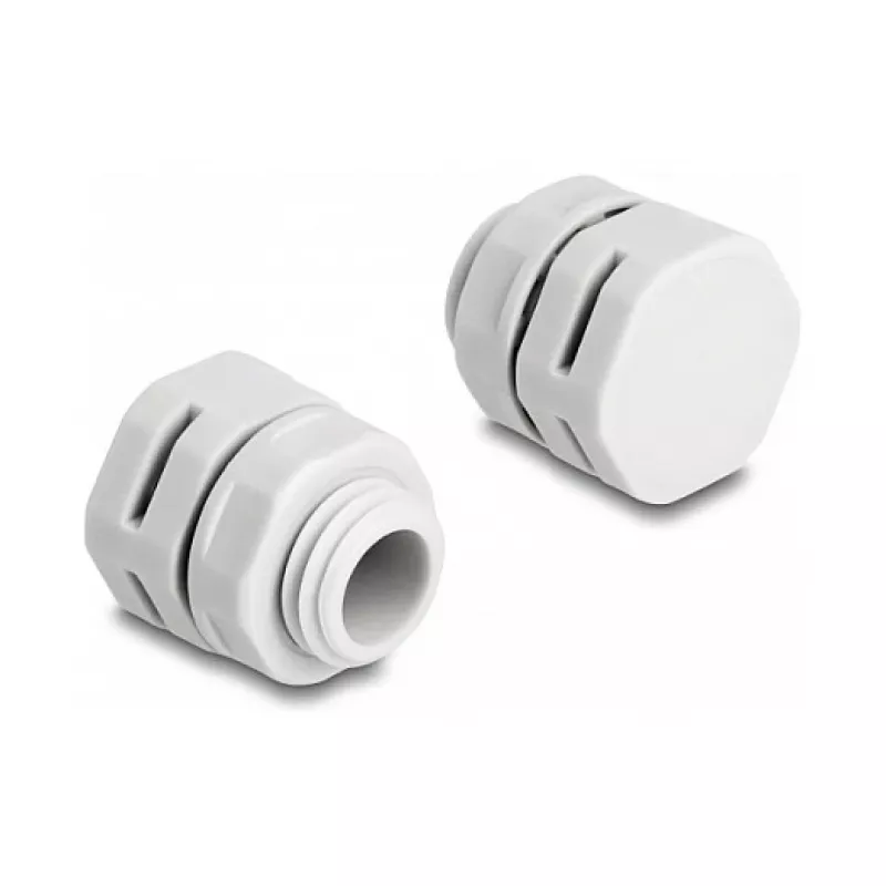 DeLOCK ventilatieplug M12 grijs 2 st. polyamide 8 mm