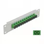 Glasvezel-patchpaneel DeLOCK 10 inch 12 poort SC Simplex groen 1HE grijs
