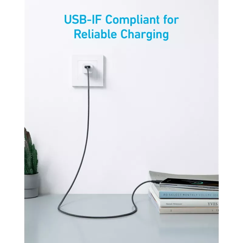 Anker Innovations 322 USB-A naar USB-C kabel nylon 1,8M zwart - kabel - digitaal/data
